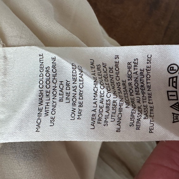 Free People Tory Cream Smocked Mini Dress with Black Floral Embroidery L NWT - Picture 7 of 12